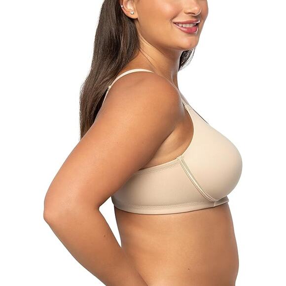 New Vanity Fair Womens 42B Beige Full Figure Beauty Back Smoothing Wirefree Bra - Picture 2 of 5